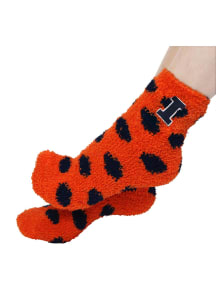 Illinois Fighting Illini Fuzzy Dot Womens Quarter Socks