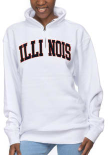 Illinois Fighting Illini Womens White Sport Qtr Zip