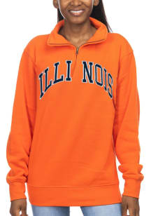 Illinois Fighting Illini Womens Orange Sport Qtr Zip