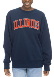 Illinois Fighting Illini Womens Navy Blue Sport Crew Sweatshirt