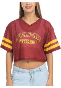 Iowa State Cyclones Womens Mesh Fashion Football Jersey - Crimson