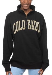 Colorado Buffaloes Womens Black Sport Fleece Design Qtr Zip