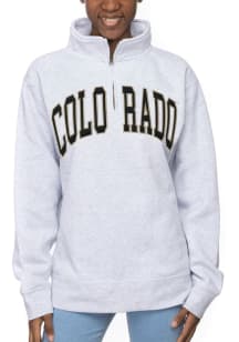 Colorado Buffaloes Womens Ash Sport Fleece Qtr Zip