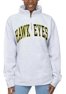 Iowa Hawkeyes Womens Ash Sport Fleece Qtr Zip