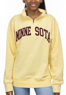 Minnesota Golden Gophers Womens Yellow Sport Fleece Qtr Zip
