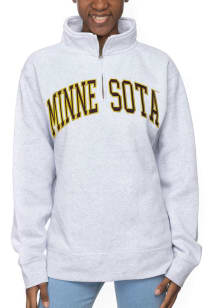 Minnesota Golden Gophers Womens Ash Sport Fleece Qtr Zip