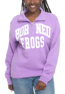 TCU Horned Frogs Womens Lavender Sport Fleece Qtr Zip