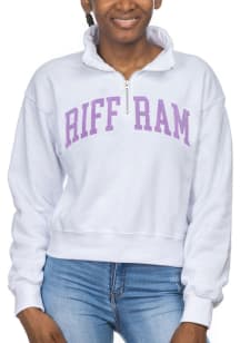 TCU Horned Frogs Womens White Cropped Sport Fleece Qtr Zip