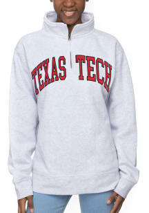 Texas Tech Red Raiders Womens Ash Sport Fleece Qtr Zip
