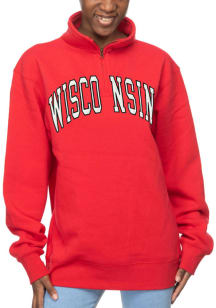 Wisconsin Badgers Womens Red Sport Fleece Qtr Zip