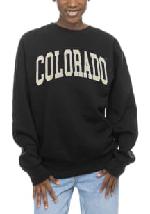 Colorado Buffaloes Womens Black Wordmark Sport Fleece Crew Sweatshirt