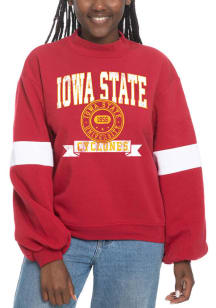 Iowa State Cyclones Womens Crimson Mock Neck Crew Sweatshirt