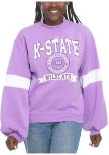 K-State Wildcats Womens Lavender Mock Neck Crew Sweatshirt