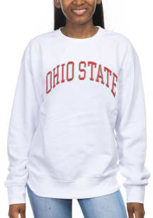 Ohio State Buckeyes Womens White Sport Style Crew Sweatshirt