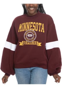 Minnesota Golden Gophers Womens Maroon Mock Neck Crew Sweatshirt