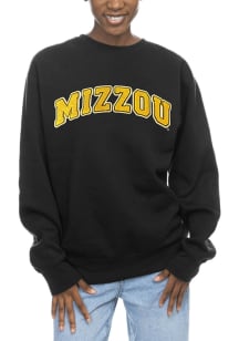 Missouri Tigers Womens Black Chenille Sport Fleece Crew Sweatshirt
