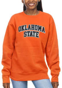 Oklahoma State Cowboys Womens Orange Sparkle Chenille Sport Fleece Crew Sweatshirt