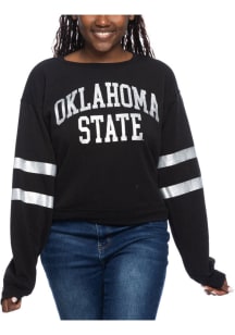 Oklahoma State Cowboys Womens Black Glitter Crew Sweatshirt