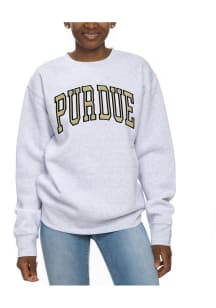 Purdue Boilermakers Womens Ash Sport Fleece Crew Sweatshirt