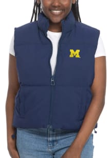 Michigan Wolverines Womens Blue Puffer Vest
