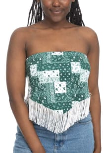 Michigan State Spartans Womens Green Bandana Fringe Tank Top