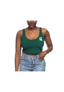 Michigan State Spartans Womens Green Athletic Tank Top