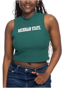 Michigan State Spartans Womens Green Mock Neck Tank Top