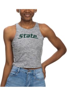 Michigan State Spartans Womens Grey First Down Tank Top