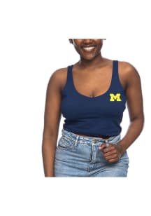 Michigan Wolverines Womens Blue Athletic Tank Top
