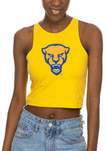 Pitt Panthers Womens Gold First Down Tank Top