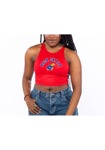 Kansas Jayhawks Womens Red First Down Tank Top