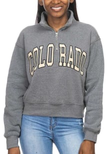 Colorado Buffaloes Womens Charcoal Cropped Sport Qtr Zip