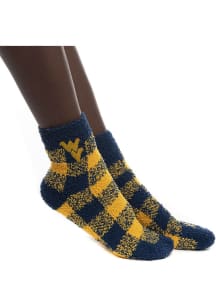 West Virginia Mountaineers Buffalo Check Womens Quarter Socks