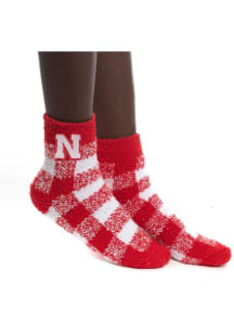 Nebraska Cornhuskers Buffalo Check Womens Quarter Socks