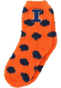 Illinois Fighting Illini Fuzzy Dot Youth Quarter Socks