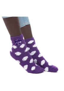 K-State Wildcats Fuzzy Dot Womens Quarter Socks