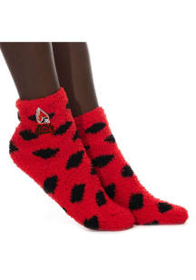 Ball State Cardinals Fuzzy Dot Womens Quarter Socks