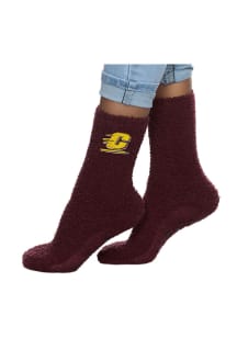 Central Michigan Chippewas Fuzzy Slipper Womens Quarter Socks