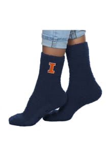 Illinois Fighting Illini Fuzzy Slipper Womens Quarter Socks