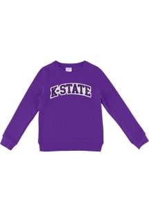 K-State Wildcats Girls Purple Sparkle Chenille Long Sleeve Sweatshirt