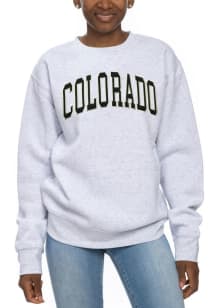 Colorado Buffaloes Womens Ash Sport Fleece Crew Sweatshirt