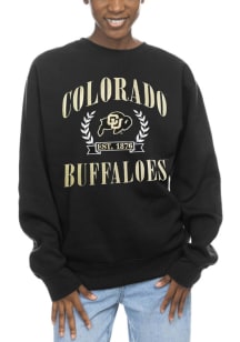 Colorado Buffaloes Womens Black Sport Fleece Crew Sweatshirt