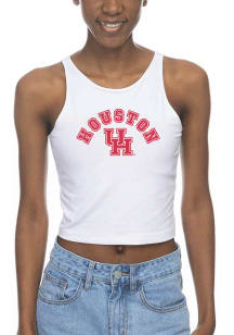 Houston Cougars Womens White First Down Crop Tank Top