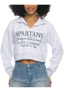 Michigan State Spartans Womens Ash Sport Qtr Zip
