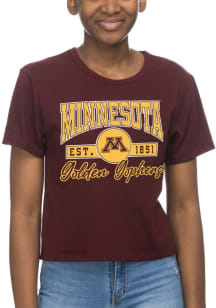 Minnesota Golden Gophers Womens Maroon Established Short Sleeve T-Shirt