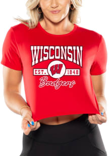 Wisconsin Badgers Womens Red Established Short Sleeve T-Shirt