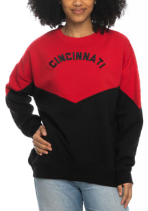 Cincinnati Bearcats Womens Red Bestie Crew Sweatshirt