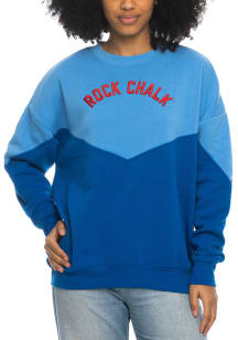 Kansas Jayhawks Womens Blue Bestie Crew Sweatshirt