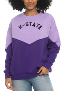 K-State Wildcats Womens Lavender Bestie Crew Sweatshirt