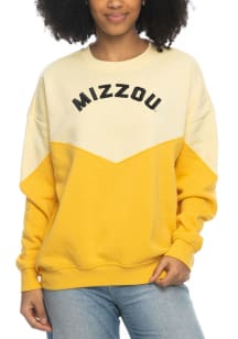 Missouri Tigers Womens Yellow Bestie Crew Sweatshirt